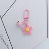 Ins Pequena Cor Fresca Flor Bell Keychain Creative Handmade Pingente Menina Coração Fone de ouvido Bag Porta Fivela Ornamentos Suspensos