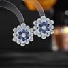 Pendientes de lujo ligeros con diseño de flores tridimensionales de alta calidad para mujer, con aguja de plata S925, circonitas de alta calidad, elegantes pendientes de cena.