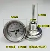 Termômetro Bimetálico de Aço Inoxidável 304 WSS-303 Manômetro de Temperatura de Água para Tubo 50 100 150 200 300 Graus