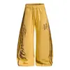 Pantalones deportivos de calle americanos con estampado de leopardo y retazos de letras para hombre y mujer, pantalones holgados de pierna ancha y corte curvo, casuales y versátiles, pantalones casuales que estilizan