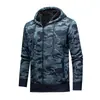 Moletom com Capuz Camuflado Masculino Outono/Inverno, Forrado com Fleece, Espesso, Quente, Moderno, Tamanho Europeu, Versátil, Jaqueta Slim-Fit