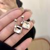 Pendientes geométricos de estilo Spice Girl, de plata S925, elegantes y de metal, de alta gama, con un toque de estilo nicho, 7715