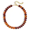 Collar de Cuentas Dopamina Colorido Estilo Europeo para Mujer Cadena para Clavícula Arcoíris Joyería de Moda Acrílica para Playa de Verano