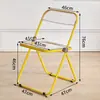 Mesa dobrável transparente acrílica vintage, estilo moderno e na moda, conjunto de mesa e cadeira portátil para varanda de casa, mesa de centro nórdica