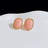 Shanghe Pendientes Elegantes Cuadrados Color Crema Estilo Coreano para Mujer 2023 Nuevos Aguja de Plata 925 Pendientes Mori Simples