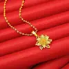 Pendente Flor Bauhinia Popular de Venda Quente Banhado a Ouro para Mulheres, Novo Estilo Chinês Grande Flor Imitação Ouro de Areia Vietnamita Antigo Joias Atacado