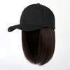 Peluca de sombrero Xiong Ba con cabeza ondulada integrada, gorra de béisbol, peluca de pelo corto bobo, simulación de moda, gorra de peluca natural