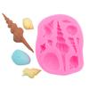 Molde de silicona para fondant de concha de océano de dibujos animados, decoración para pasteles, molde decorativo de silicona para hacer chicles de arcilla.