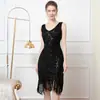 Éxito de ventas en Europa y América, vestido chaleco clásico para banquetes de fiesta retro, vestido de lentejuelas y flecos estilo gatsby, vestido de baile