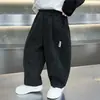 Calça de Veludo com Barra Curva Dupla Estilo Coreano Peça Única de Inverno para Meninos Calça Casual Versátil Bonita Calça de Inverno para Bebê