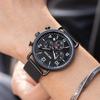 Reloj Megir para hombre, cronógrafo, calendario, correa de acero, deportivo, de cuarzo, 2158