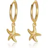 Brincos de Estrela-do-Mar Europeus e Americanos para Mulheres, Brincos Simples e Exquisitos, Brincos Náuticos de Praia Pendentes, Brincos de Praia Havaianos
