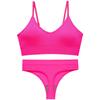Set de Ropa Interior Sexy Inalámbrico con Copa Triangular Cruzada Push-Up, Recolección Lateral de Busto y Camisola Hermosa para la Espalda