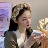 Nuevo Corea del Sur elegante diadema plisada de ala ancha negra parte superior alta del cráneo accesorios para el cabello de mujer estilo francés diadema para presionar el cabello rojo en línea al por mayor