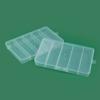 Caja de almacenamiento de plástico transparente PP con cinco compartimentos para aparejos de pesca Luya, caja de herramientas con partición fija, caja de componentes electrónicos