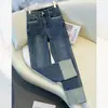 Calça jeans feminina de tubo de fumaça primavera e outono 2024, nova, popular deste ano, explosões, calças baguete, pequenas nove calças retas