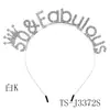 Accesorios para el cabello con elemento de letra de moda europea y americana, diadema para novia y dama de honor, pasador de strass, tocado para fiesta navideña, fiesta de cumpleaños