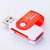 Leitor de cartão multifuncional 4 em 1 bestseller transfronteiriço USB 2.0 grande carrossel rotativo leitor de cartão de câmera atacado cartão SD