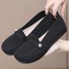 Sapatos de pano de Pequim antigo femininos de camada única superfície tecida fly respiráveis confortáveis sapatos para mãe do mês do salto sola macia antiderrapante para meia-idade e idosos sapatos de leite