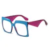 Gafas Cuadradas de Montura Grande 2025 Pasarela Europea y Americana Gafas de Mariposa de Montura Grande Moda Transfronteriza Gafas Planas de Moda para Mujer