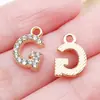 Kc Ponto Dourado Diamante 26 Letras Inglesas Liga de Zinco Pingente DIY Brincos Artesanais Pulseira Colar Acessórios de Joia