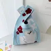 Bolso Chaleco Bolso Chaleco Bolso de Mano Tejido Casual Bolso de Mano Contraste de Color Ajedrez Bolso de Mano Coreano de Lujo Ligero