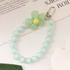 Nuevo Colgante para Llavero de Coche con Cadena de Cuentas, Cadena de Cuentas de Colores, Accesorios de Flor de Resina, Decoración para Funda de Auriculares, Accesorios para Bolsos