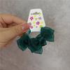 Primavera e Verão Nova Cabeça de Bebê Doce Corda Menina Fio de Seda Verde Escuro para Crianças Mini Arco de Couro Baixo Corda de Cabelo