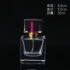 Frasco de perfume quadrado de alta qualidade vidro transparente espesso subfrasco cosmético frasco de vidro com spray de pressão frasco vazio