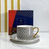 Conjunto de Xícara e Pires para Café em Porcelana Óssea Dourada Estrela para Hotel e Restaurante Chá da Tarde, Atacado Estilo Retro Luxuoso