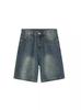 Nuevos Shorts de Mezclilla para Hombre Verano Ins Modernos Retro Desgastados Pantalones de Cinco Puntos Pareja Sueltos Versátiles Pantalones Casuales