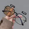 Óculos que mudam de cor para mulheres, senso avançado, ins, ultraleves, para miopia, podem ser equipados com óculos de sol, verão com proteção solar, masculino, fotossensível automático-