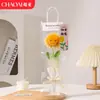 Regalo del Día del Maestro: Ramo de Ganchillo Hecho a Mano de Girasoles Sonrientes y Claveles, Flores de Hilo para Maestros, Regalo de Flor Eterna