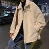 Ropa Exterior de Algodón para Hombre, Ropa Exterior de Lana de Cordero Suelta y Moderna Estilo Coreano, Ropa Exterior de Algodón de Marca Moderna Estilo Hong Kong, Ropa Exterior Gruesa de Algodón Terciopelo Otoño e Invierno