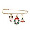 Broche de Natal europeu e americano liga de alfinete de liga de natal alce boneco de neve Bell broche acessórios de pino de roupa para mulheres