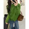 Chaqueta Suéter de Punto con Cuello de Botón Hueso de Pescado de Otoño para Mujer, Nuevo Top Elegante que Reduce la Edad para Otoño e Invierno