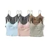 Bt965-26 Verano Estilo Coreano Ajustado Crop Top Rayado de Cuello U Amplio con Almohadillas en el Pecho y Tirantes