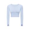 Outono Novos Esportes Camiseta de manga comprida com almofada no peito Curta Corrida Ao Ar Livre Slim Yoga Top Feminino S2032