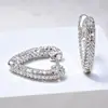 Pendientes de Zirconia con Forma de Corazón Estilo Moda Europea y Americana, Versátiles de Lujo Ligero Latón Chapado en Oro de 18K Pendientes de Tachuela de Corazón para Mujer