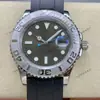 Rolex Yacht 126622 Cinza Luminoso Calendário Pulseira de Borracha 40mm Automático Mecânico Relógio de Luxo Masculino