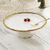 Estilo Europeu Cor Sólida Artesanato Pérola Cerâmica Luxo Leve Prato de Frutas Prato de Bolo Bandeja Enfeites Prato de Casamento Defeitos