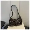 Bolsa de ombro retrô estilo Y2K punk biker desolado, bolsa de mão/ombro versátil nova de alta costura francesa