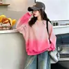 Moletom forrado de fleece para meninas outono e inverno 2026 nova moda manga raglan doce e fofo roupas infantis para meninas mais velhas