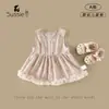 Vestido para Menina 2026 Verão Novo Estilo Vestido Colete Floral para Bebê Menina Saia para Bebê Doce Vestido de Princesa