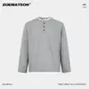 Sudadera de Bloques de Color con Cuello en V Falsa de Dos Piezas Estilo Old Money de Zoewatson para Hombre Otoño 2026 Camiseta Casual de Manga Larga