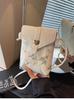 Bolso de Lona Bordado Transfronterizo para Mujer Verano 2025 Nueva Moda Nicho Bolso Cruzado Versión Coreana Estilo Popular de Celebridad de Internet Bolso para Teléfono Móvil