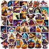50 adesivos de Halloween de rosto preto Nova Amazon cross-border horror night personalizado adesivos de Halloween de abóbora