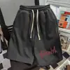 Shorts Esportivos Retrô Americanos Calças Casuais para Homens e Mulheres Verão Ins Marca Tendência Calças de Perna Reta Cordão Calças de Cinco Pontos Shorts Grandes