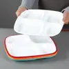 Plato Dividido Comercial Melamina A5 con Cuatro Compartimentos, Set Especial de Plato para Comida Rápida para Restaurantes Escolares de Comida Rápida y Cantinas, Plato de Comida con Múltiples Compartimentos