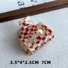 Nuevo pasador de pelo coreano minimalista vintage a cuadros huecos de acetato sintético para la parte trasera de la cabeza, accesorio versátil para el cabello